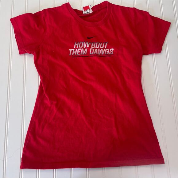 Vintage Nike University of Georgia How Bout Them Dawgs T Shirt - Size Small - Picture 1 of 9